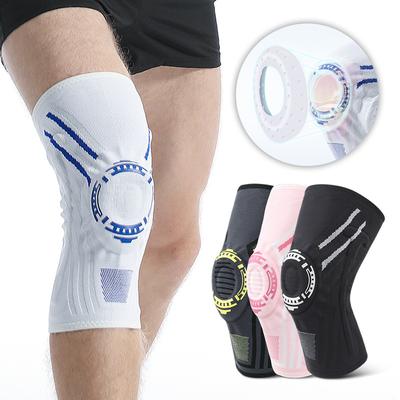 1pc Knee Brace Strap Patella Medial Support Strong Meniscus Silicone Compression Protection Sport Knee Pads Running Basketball
