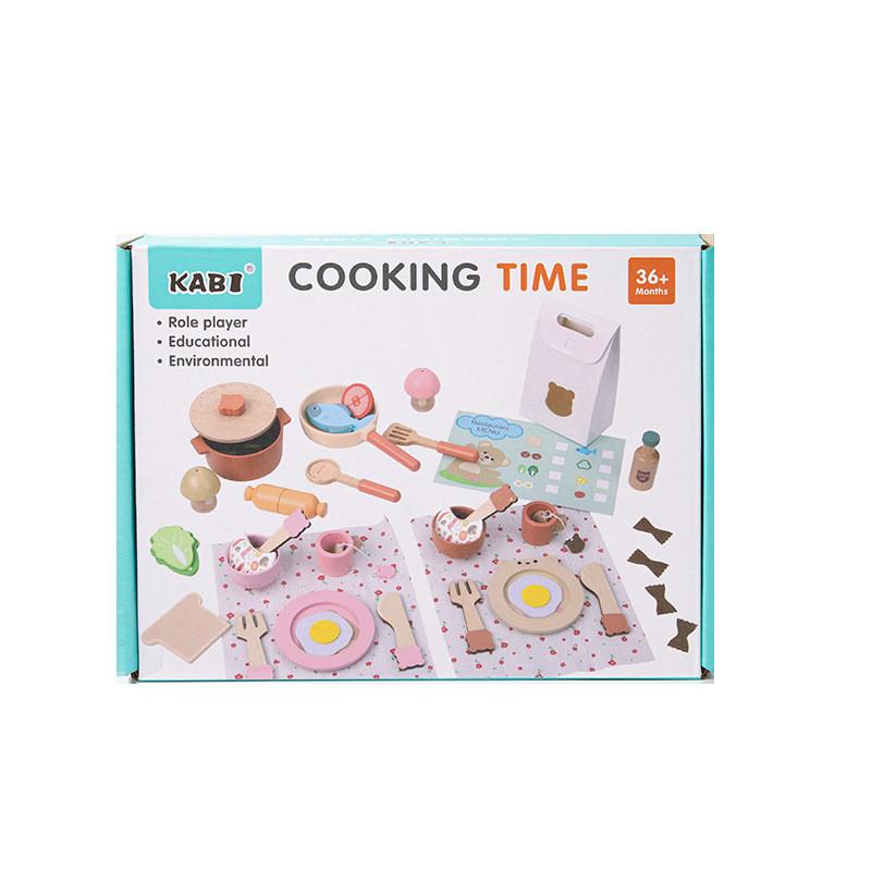 

Kids Cooking Wooden Role Play Set Bear Themed Kitchen Toys For Early Education