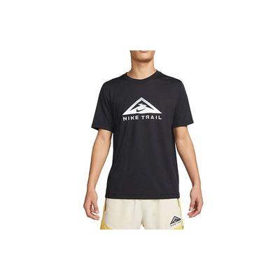 Camiseta de Corrida de Trilha Manga Curta com Estampa Gráfica Quick-Dry Dri-Fit Masculina Tops Preto DM5424-010