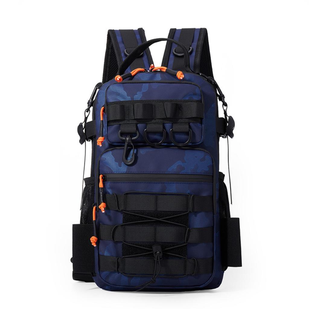 Large Capacity Multi-functional Fishing Backpack, Water Resistant Tactical Lure Rod Bag, Shoulder & Sling Outdoor Sports Pack