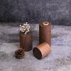 Vintage Dark Brown Cylinder High-end Black Walnut Wood Jewelry Display Stand Storage Column Photo Props Ring Earring Bracket 1Pc