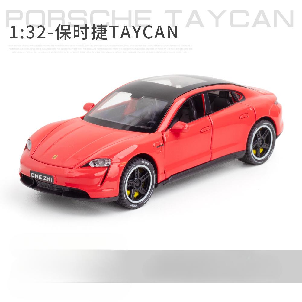 

1:32 Porsche Taycan High Simulation Car Models Alloy Diecast Sports Cars Sound Light Pull Back Supercar Gifts for Kid