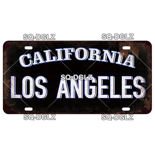 USA WEST City LOS ANGELES 15x30cm Plate Sports Tin Sign State Wall Decoration Metal Sign Home Decor Painting Plaques Art Poster