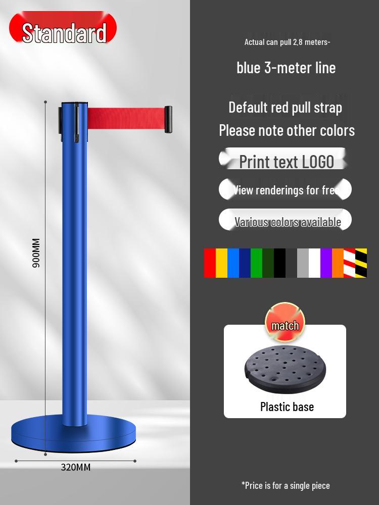 Retractable Queue Barrier Post with Belt
