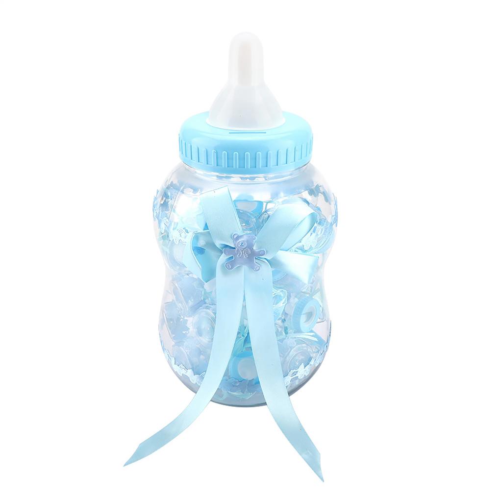 Lot de 30 jolies boîtes à bonbons en forme de biberon, bleues, pour la décoration d'événements, de baptêmes et de fêtes.