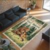 Forest Theme Crystal Velvet Floor Rug Personalized Custom Name Text Warm Carpet Home Decoration