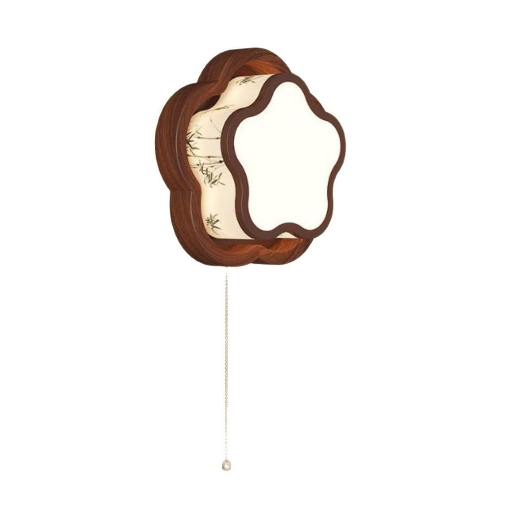 Song Dynasty-Inspired Wall Lamp with Walnut Grain