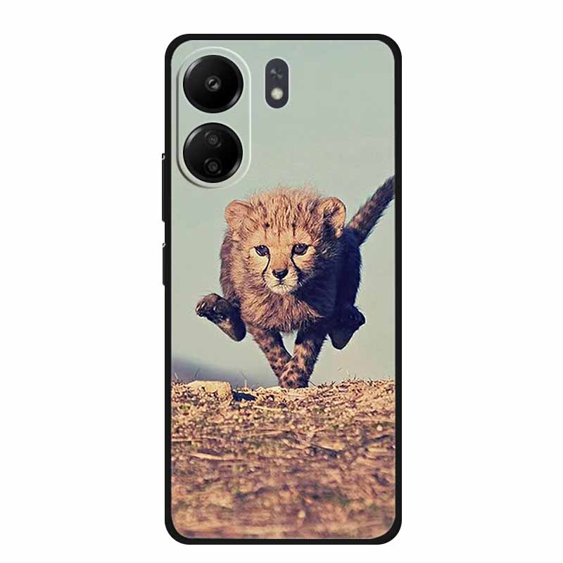 Phone Cases for Redmi 13C 13R Soft Silicone TPU Cover for Xiaomi Redmi13 C R Animal Wolf Funda Vividly Lion Tiger Capa 13 C R