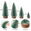 Mini Weihnachtsbaumdeko mit schneebedeckter Kiefer DIY Ornamente Winter Schnee Ornamente Bäume für Weihnachtsfeier Heimparty Neujahrsdeko