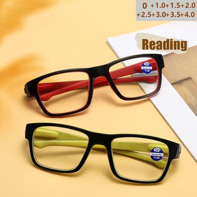 New Fashion Reading Glasses Anti-blue Light Ultra-clear Square Frame Sports Reading Glasses 405