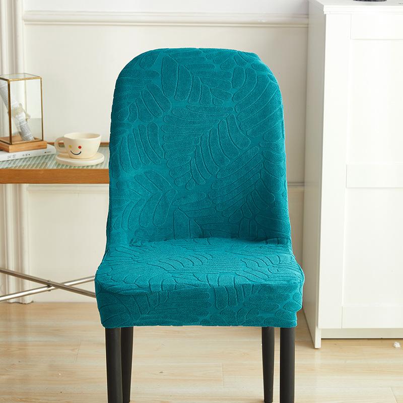 Jacquard Curved Chair Cover All-Inclusive Armless Dining Chair Protective Cover Home Simple Modern Large Round Stool Cover