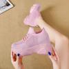 Rimocy Breathable Air Mesh Chunky Sneakers Women 2025 Spring Summer Knitted Height Increasing Shoes Woman White Casual Footwear