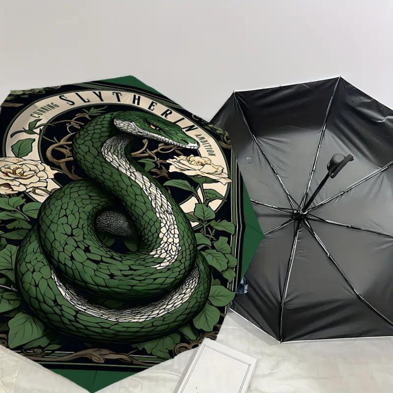 1PC Warner Slytherin Ambition Umbrella-8-Rib Reinforced, Automatic Open, Lightweight & Durable-A26