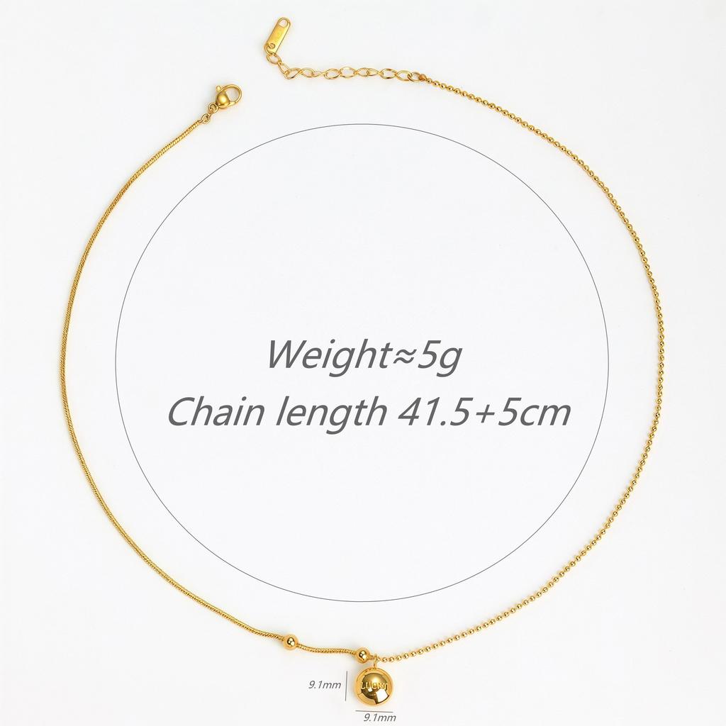 Korean Light Luxury Lucky Doudou Necklace Niche Gold And Silver Women'S Non-Fading Titanium Steel Collarbone Chain