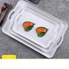 JINGRX Rectangular Melamine Serving Tray with Handles