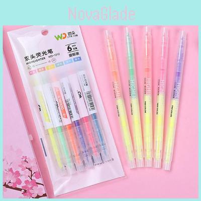 Colorful Double-headed Highlighter Set For School Office Supplies Cute Stationery