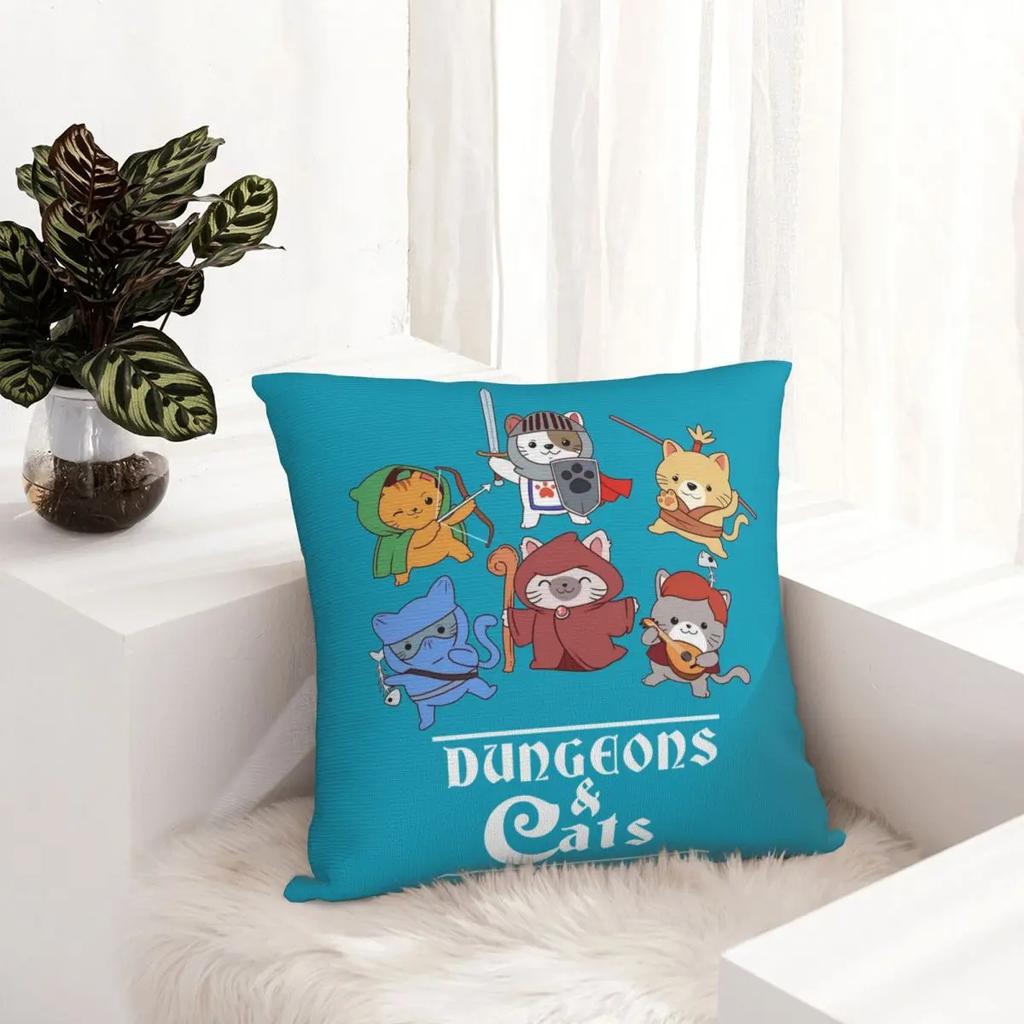 Rpg and Cats Pillowcase Polyester Cushion Cover Gift Throw Pillow Case Cover Home Zipper