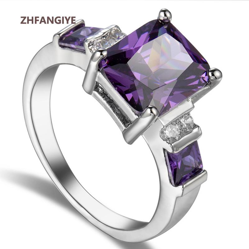 Fashion Women Ring with Zircon Gemstone 925 Silver Jewelry Accessories for Wedding Engagement Party Gift Size 6-10