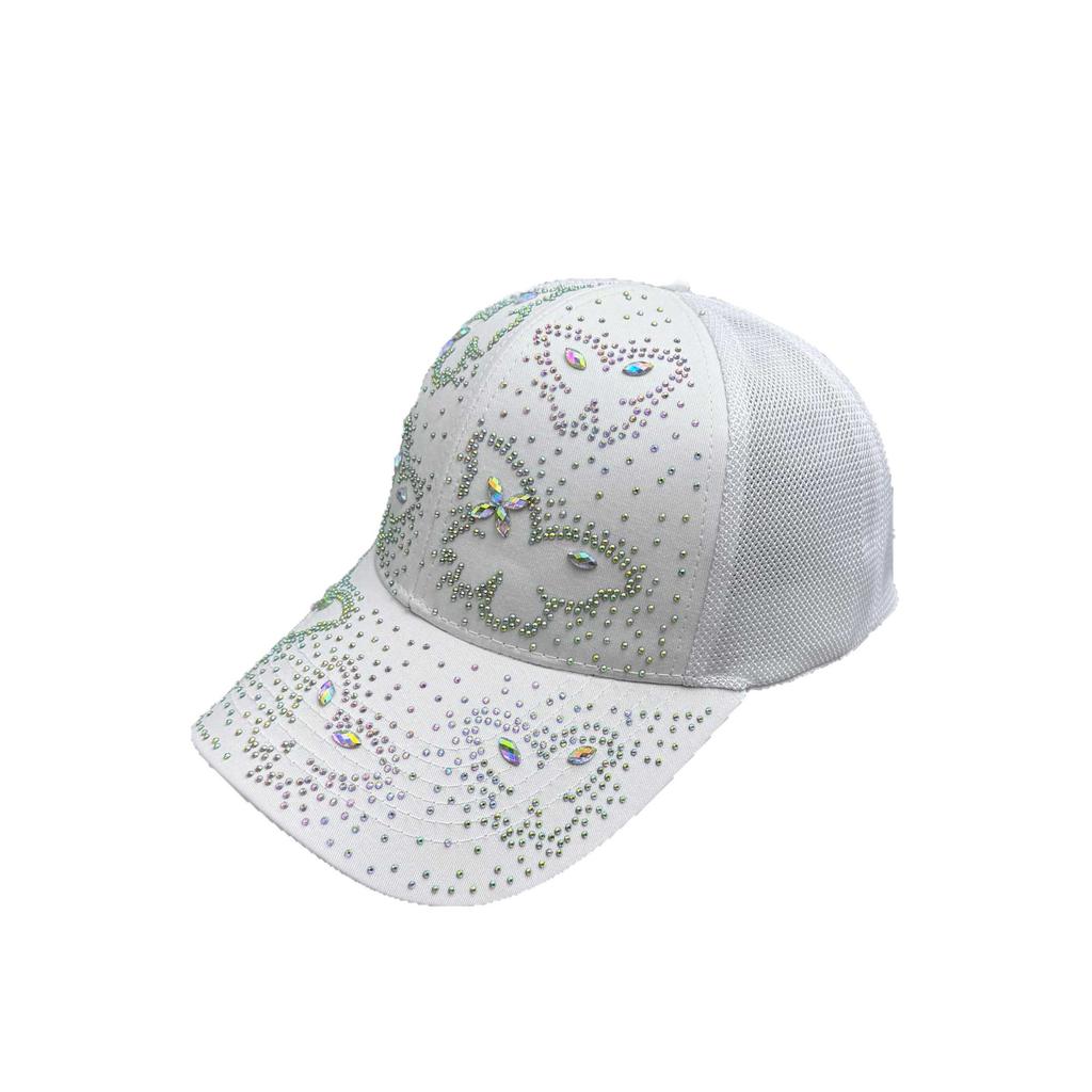 Light luxury gypsy star flash diamond baseball cap summer mesh breathable anti-ultraviolet face small versatile cap