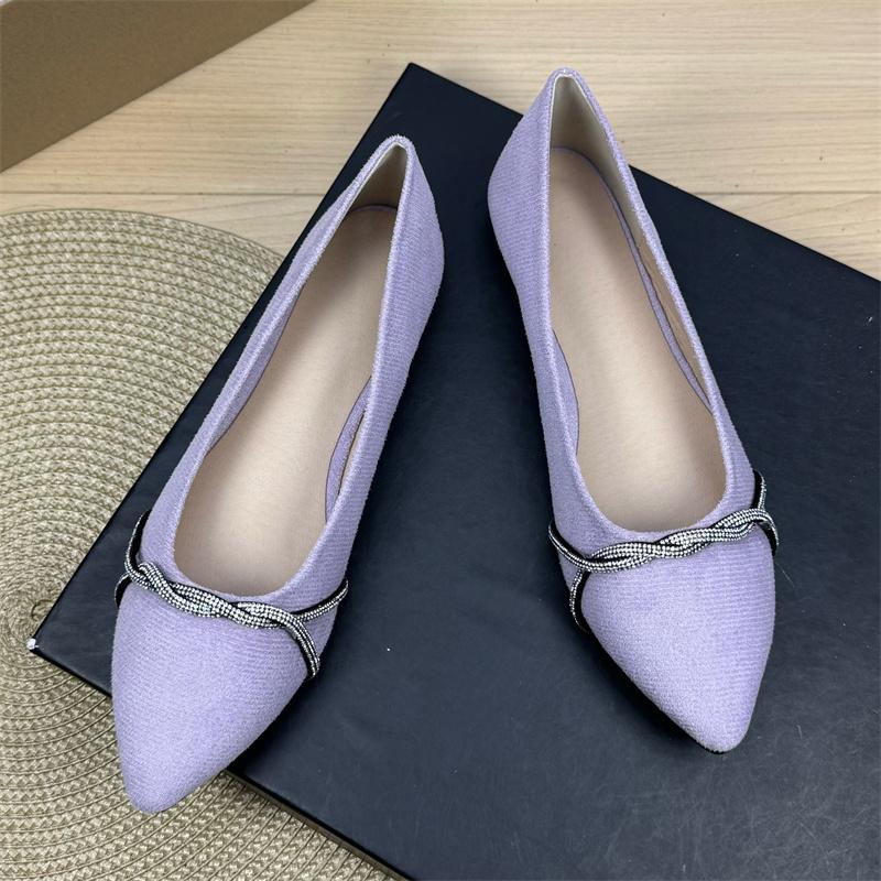 Fashion Flat Shoes for Women Spring  Autumn 2025 New Pointed Soft Soled Professional Work Shoes Black Plus Size Women's Shoes 42 43 44