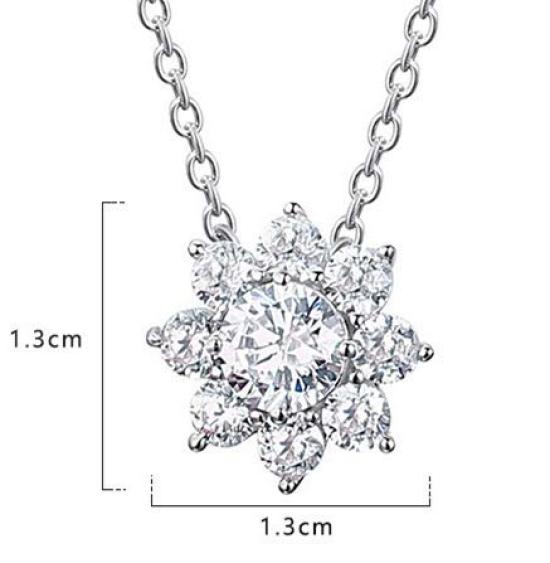 Avance Flower Stone Earrings Necklace with Zirconia for Women (Necklace)