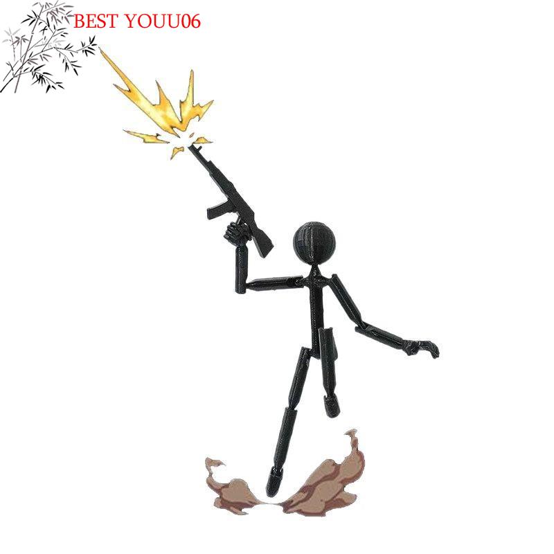 (YOUU06)Multi-Jointed Multi Joint Stickman Toy Movable 3D Printing Printed Mannequin Novelty Action Figure Stickman Assembled Ro