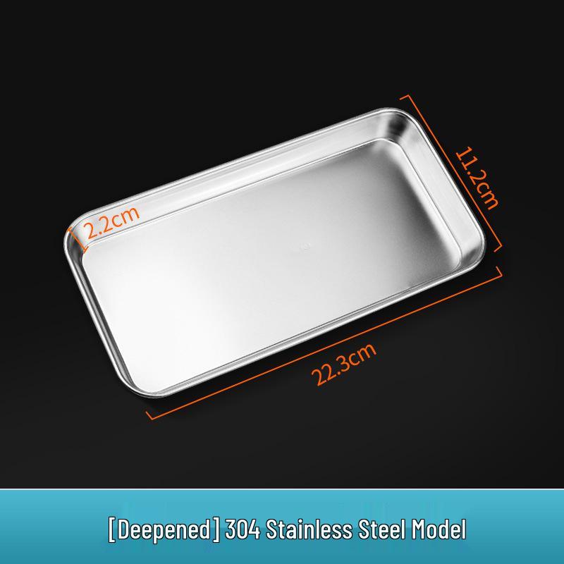 Dental Use 304 Stainless Steel Flat Bottom Instrument Tray