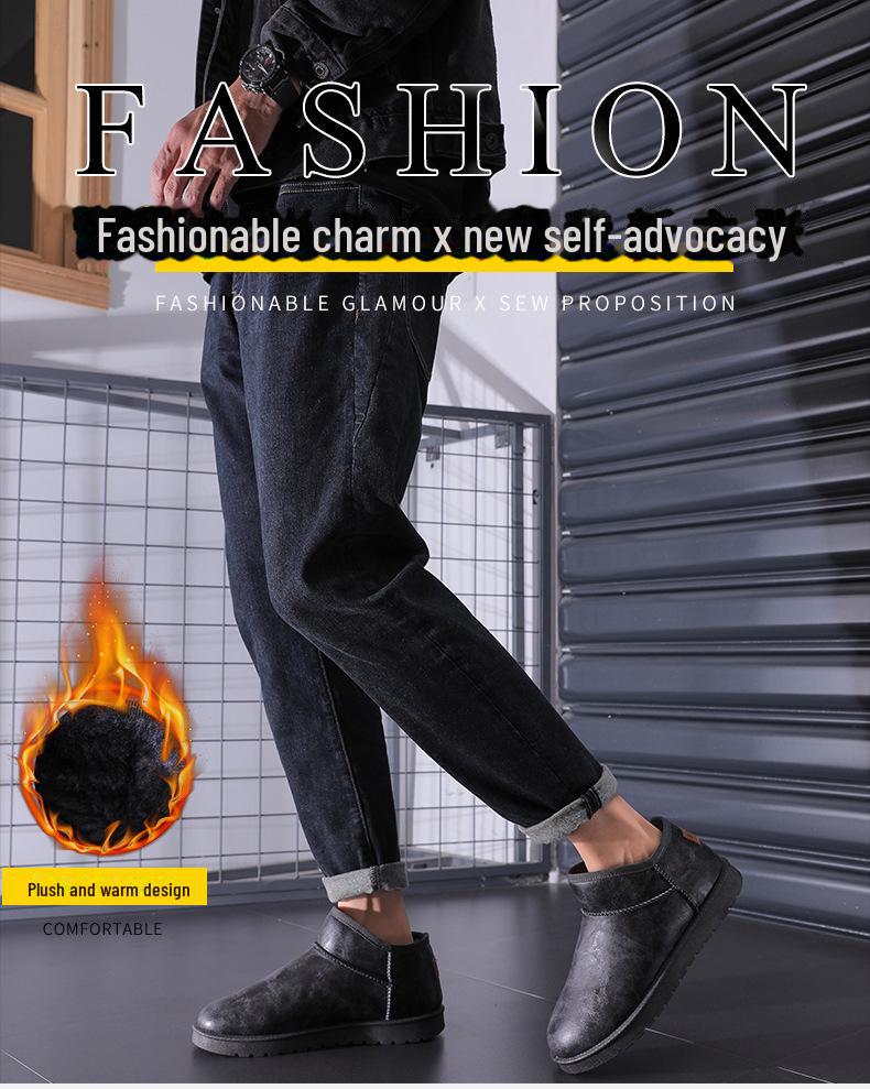 2024 Men's Winter Velvet-Lined Non-Slip Waterproof Snow Boots