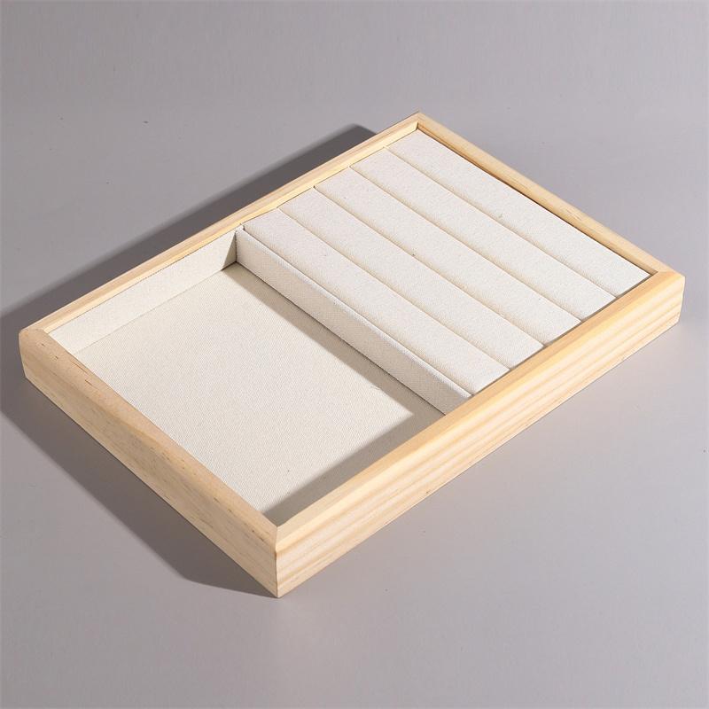 Vintage Jewelry Display Tray Multipurpose Earrings Ring Necklace Bracelet Plate Wooden Storage Trays Counter Jewellery Organizer