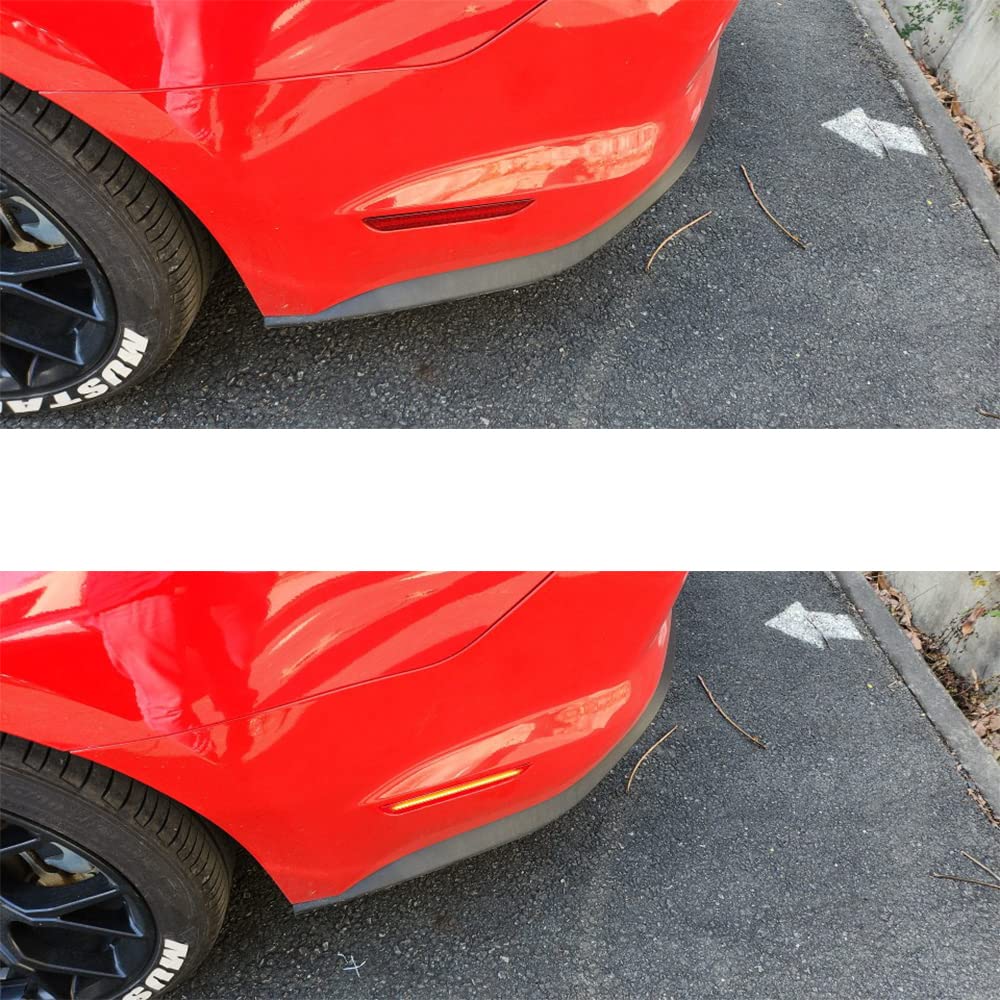 2pcs Rear Fender Side Marker Light Car Led Turn Signal Lamp Red Lens Red