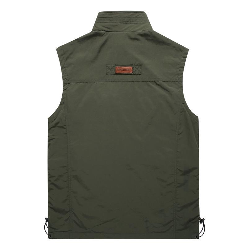 Herren Frühling Sommer Outdoor Freizeit Gilet Schnelltrocknende Weste Schlichte Mode Stehkragen Fotografie Weste
