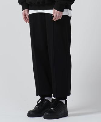 GAKKAI UNIONS Pintuck Wide Sweat Jogger Pants Black