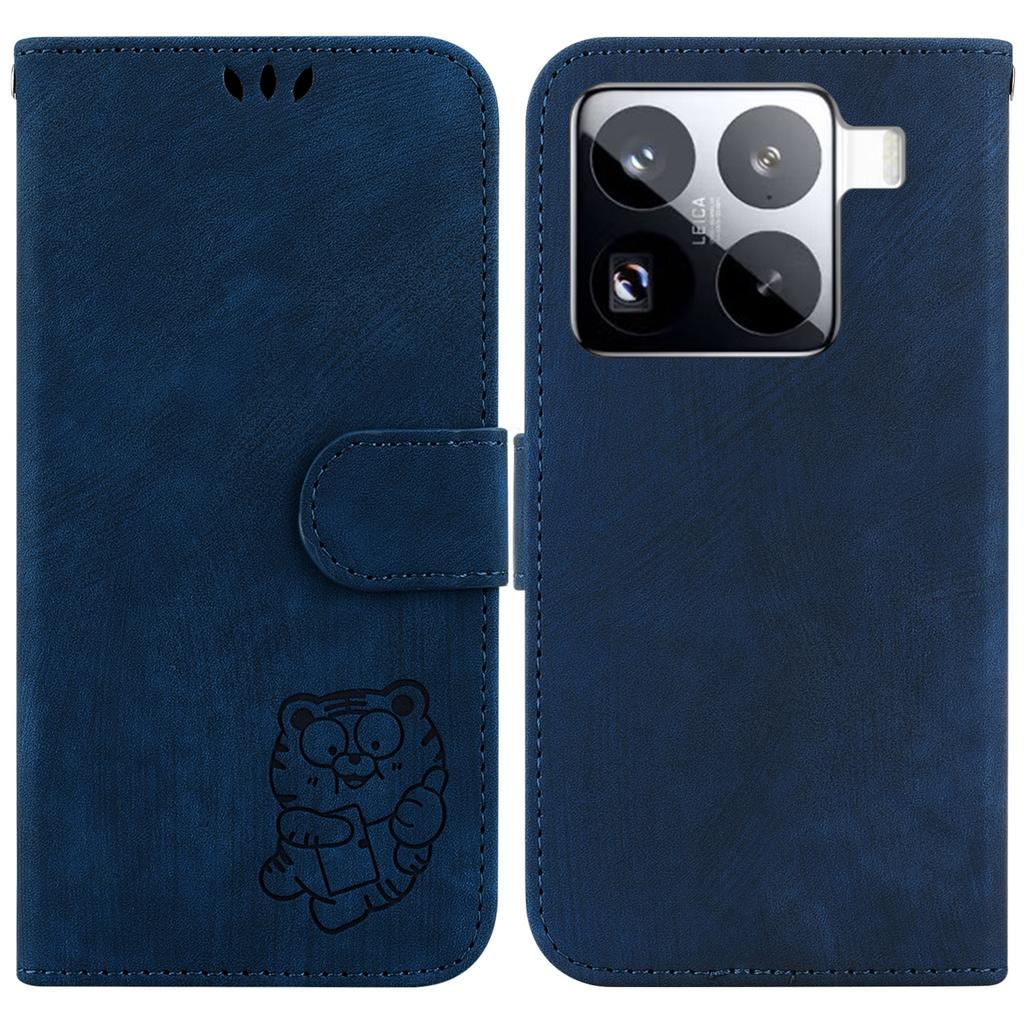 Für Xiaomi 15 Pro Brieftasche Hülle Tiger Prägung Leder Stoßfest Handyhülle