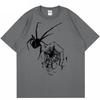 Fashon Korean Oversized Spider Print TShirt Men Hip Hop Streetwear Tees Y2K Clothes Summer Short Sleeve Tshirt Cotton Goth Tops