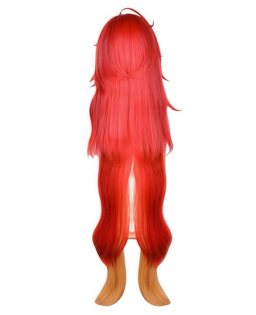 NOKIJP Genshin Impact Mavika Wig, Heat-Resistant, Smooth, Easy to Style, Genshin Impact Hatchet, Ancient Flame