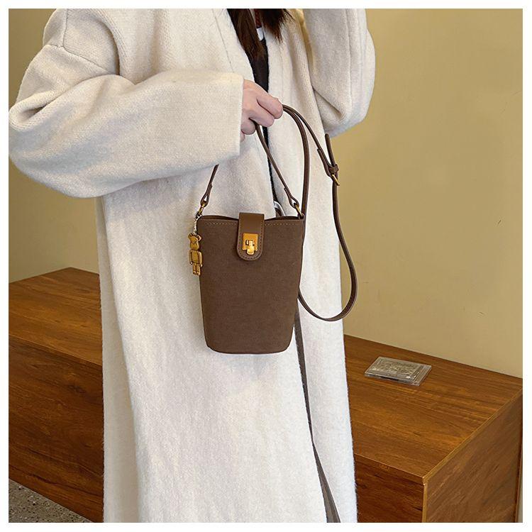IELGY Women's High-end Mobile Phone Bag Frosted Shoulder Crossbody Bag