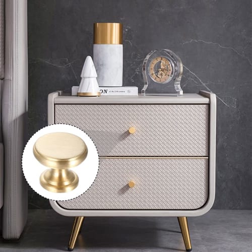 Lemfema 10-Piece Set of Brass Gold Pull Handles, European Style, 20*16mm, Drawer Knobs with 3 Screw Sizes, for Cabinets, Dressers, and Cupboards, Gold