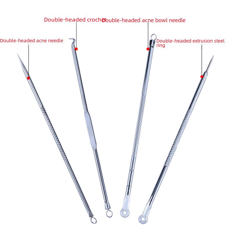 Electroplated Acne Needle 4-Piece Double-Head Blackhead and Beauty Set