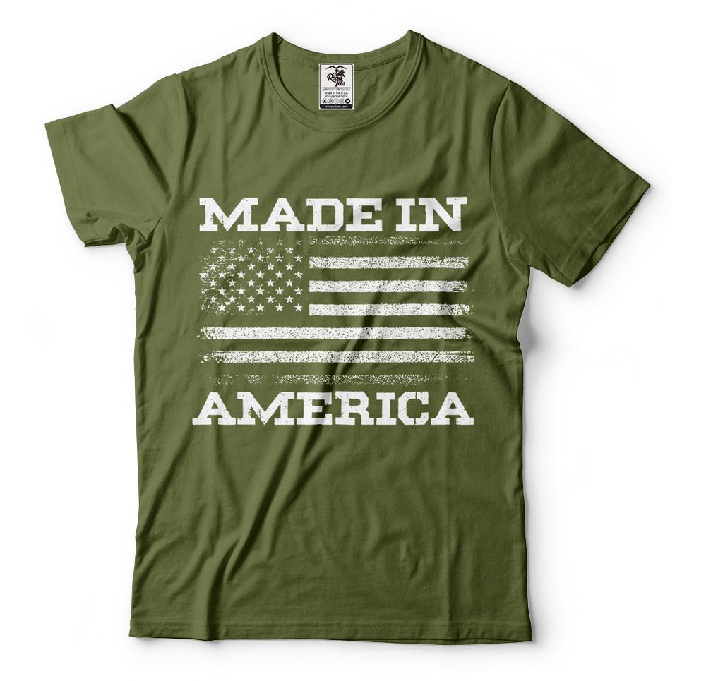 Patriotic t shirts Made In America Vintage USA Flag US Flag Tees 4th Of July
