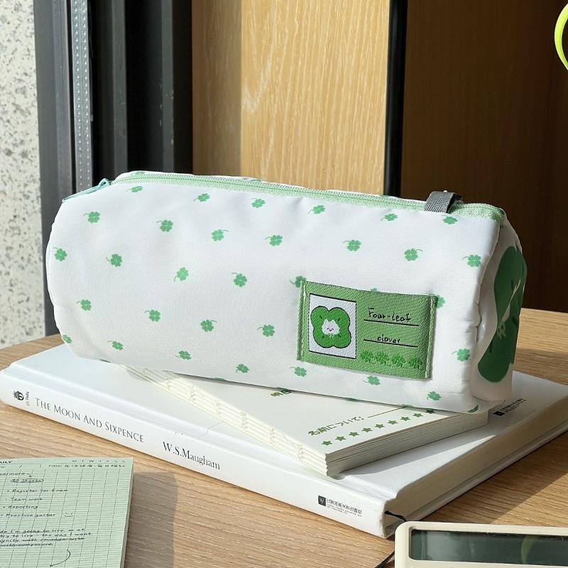 1 Stück Große Kapazität Niedlicher Kosmetik- und Schreibwaren-Organizer Klee Kätzchen Federmäppchen Für Schule Büro Reiseaufbewahrung