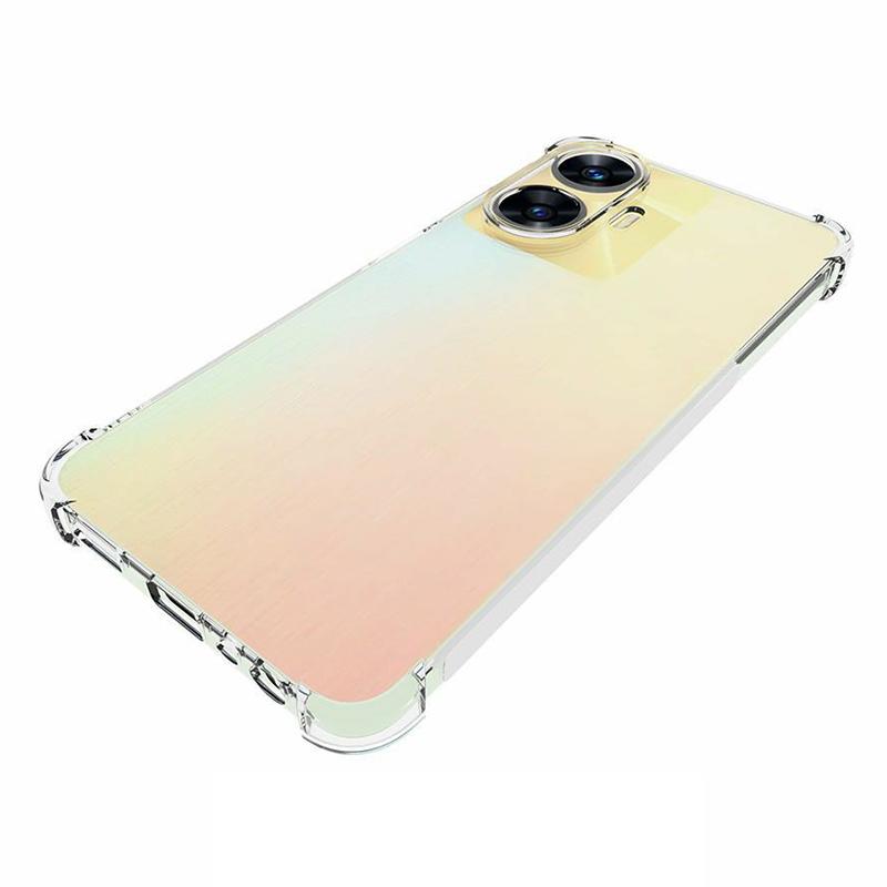 For Realme C55 Anti-Slip Clear Phone Case Four Corner Airbag Shock-Absorbed Corner Flexible TPU Cover