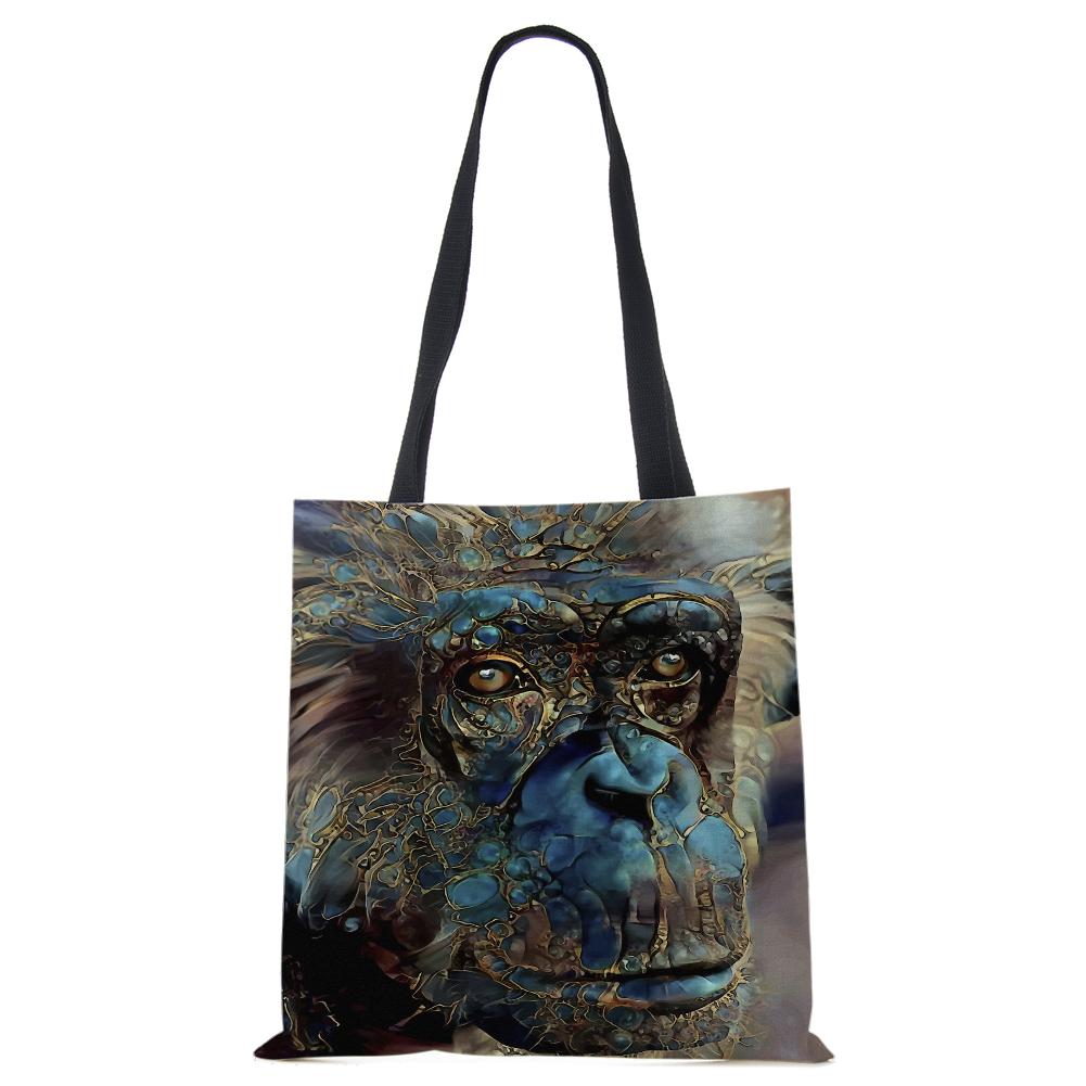 Spaudinys ant drobės nešiojamas ant peties krepšio leopardo pelėda, daugkartinio naudojimo laisvalaikio pirkėjo rankinė 2022 m. Moterų kelionių mokyklos sulankstomi paplūdimio krepšiai