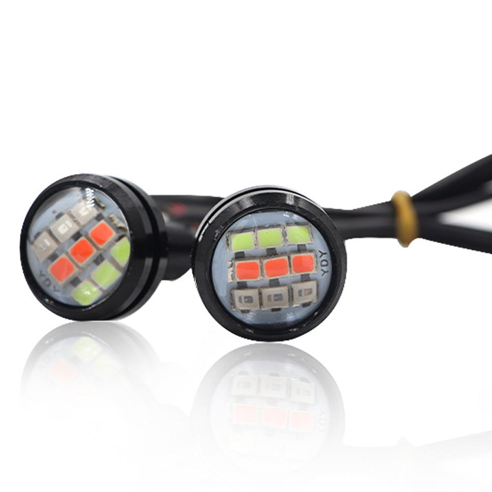 2Pcs Motorcycle Signal Light 23mm Eagle Eye RGB Turn Signal Daytime Running Lamp Fog Lamp Angel Light Accessories