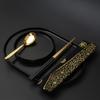 LAYANA Cutlery Luxury Gift for Celebrations and Stainless 23cm Chopsticks and Made In Taiwan Gold-Plated Set, Black, Anniversaries, SUS18/10 Steel,