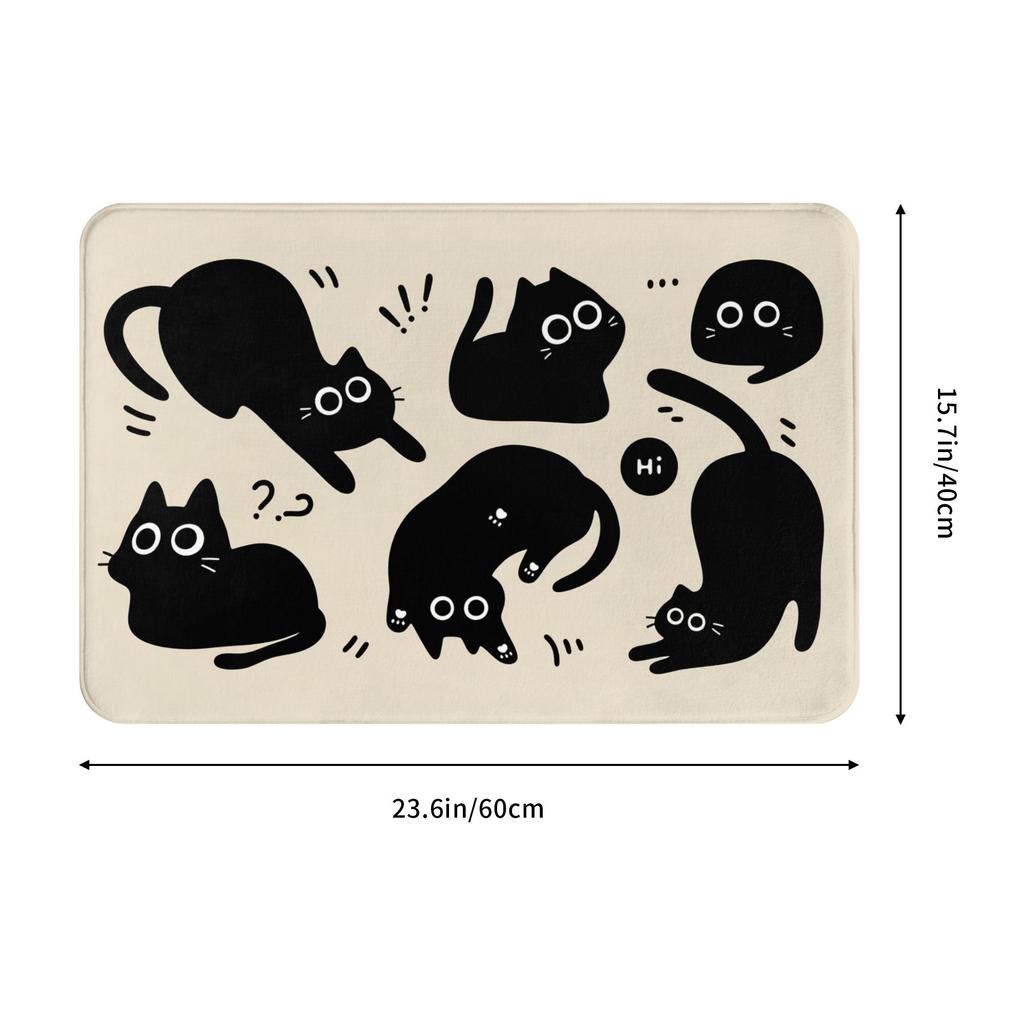 Ins Kawaii Cats Welcome Gift Doormat Non-Slip Entrance Bath Kitchen Floor Door Mat Garden Rug Carpet Footpad