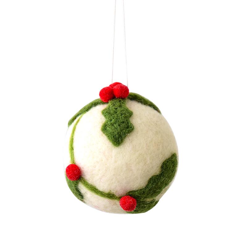 NUCHI Handmade Wool Felt Irregular Christmas Tree Ball Decorations