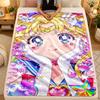 Flannel BlanketSailor Moon Warm Soft Throw Blanket for Indoor Sofa Bed Living Room Use