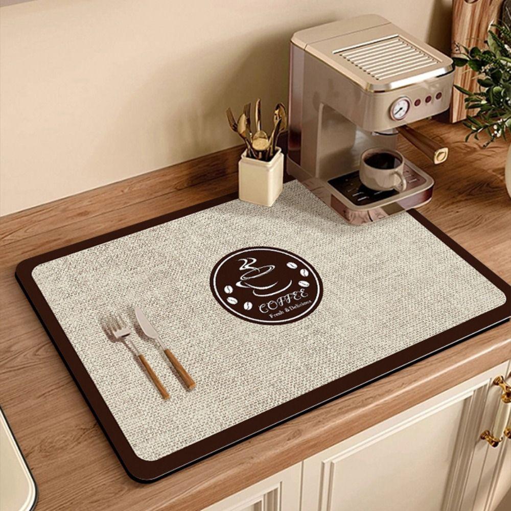 Thickened Coffee Machine Mat Absorbent Tableware Pad Dinnerware Rug Kitchen Drain Pad  Kitchen