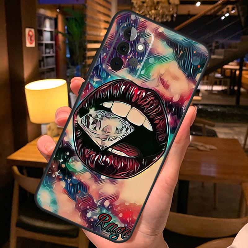 Sexy Lips KISS Case For Samsung Galaxy A16 A06 A26 A36 A56 A52 A53 A33 A13 A34 A54 A14 A15 A35 A55 A22 A32