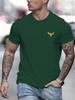 Summer Men's 100% Cotton High Quality Eagle Print Street Wear Casual Loose Round Neck Short Sleeve T-shirt
